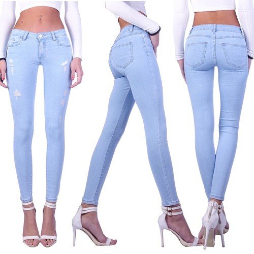 Damen jeans röhrenjeans - röhrenjeans, tief