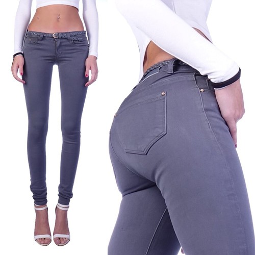 Damen jeans hose gürtel stoff - jeans,