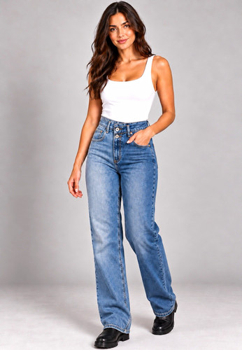 Damen jeans blau denim - blau,